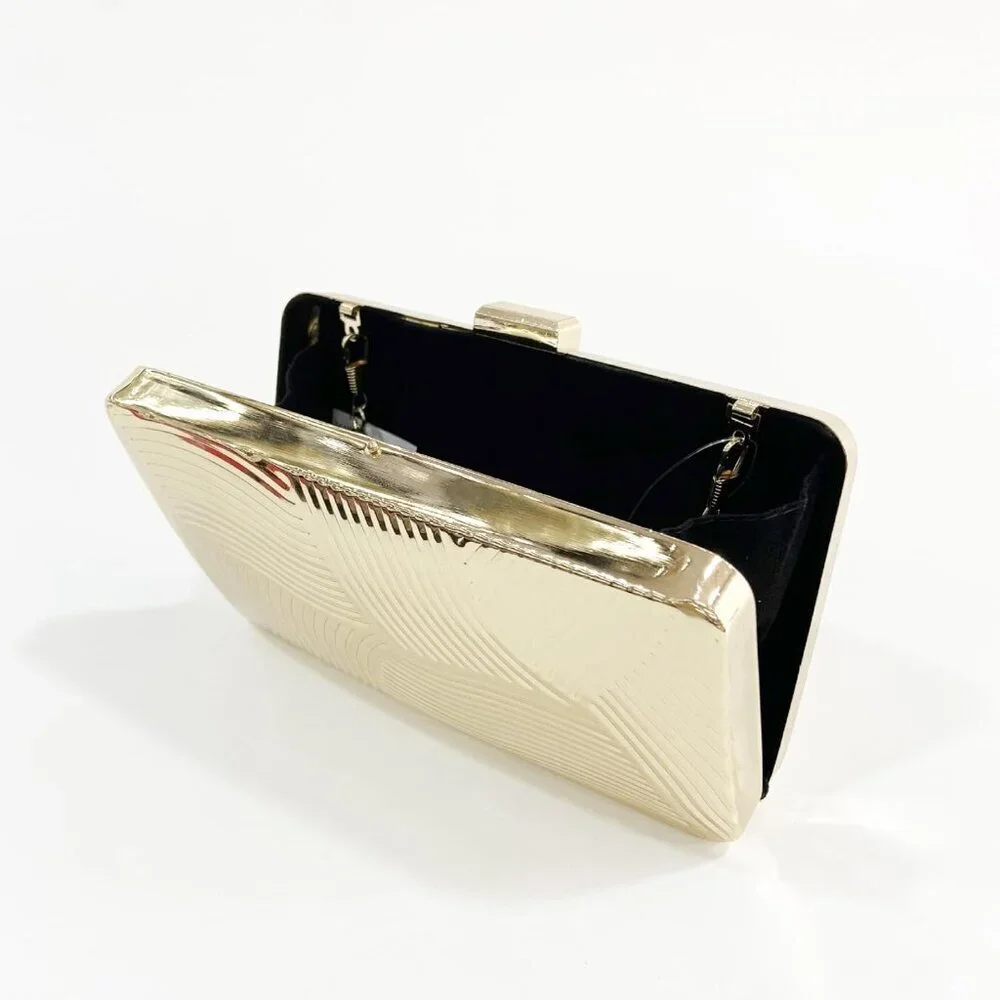 Acrylic Clutch Bag Women Metallic Stripes Evening Fashion Handbag